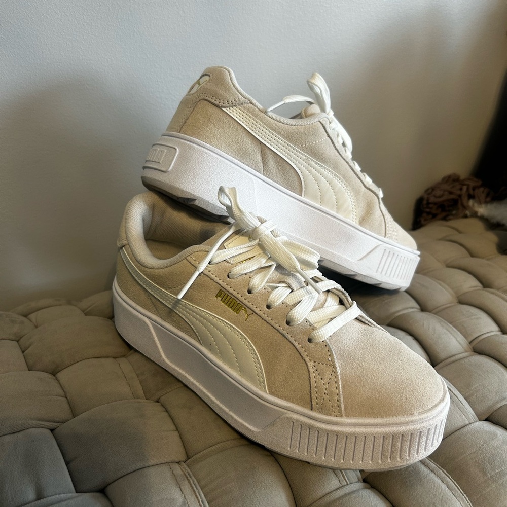 Puma Women's Cream Platform Sneakers